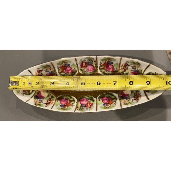 Vintage Royal Vienna 1102 Oval Serving/Relish‎ Tray Courting Couples Gold Trim - Picture 8 of 10